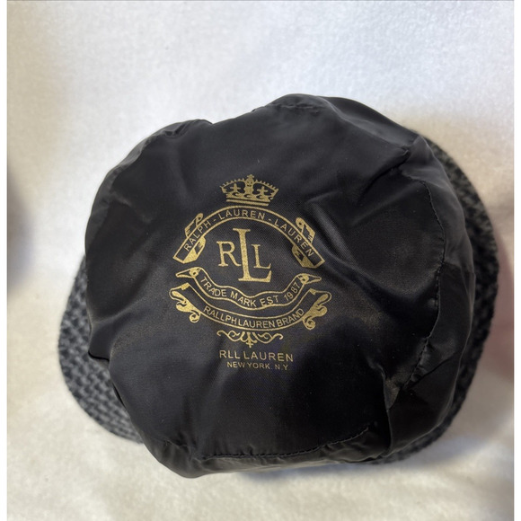 Lauren Ralph Lauren Tweed Lambswool Blend Bucket Hat Size M Gray Houndstooth NWT main image 7